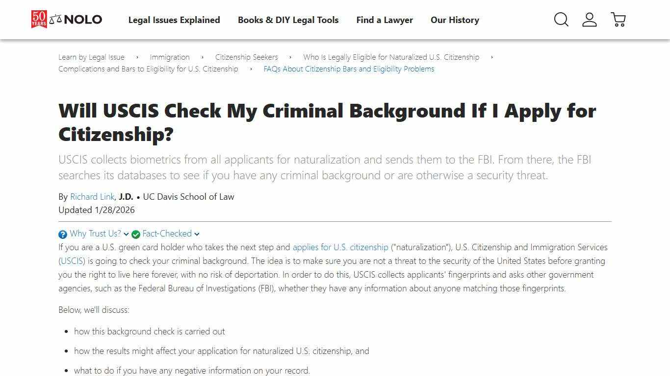 Will USCIS Check My Criminal Background If I Apply for Citizenship?