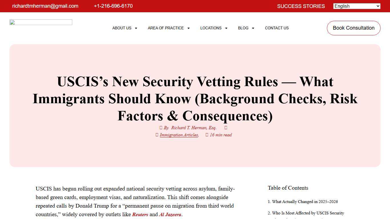 10 Important Points on USCIS Security Vetting Rules